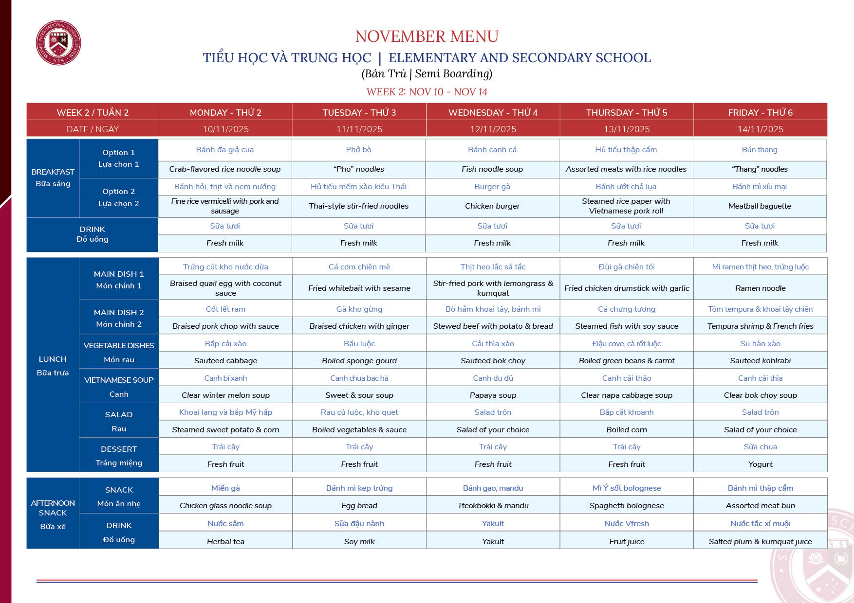 SISS - MENU THANG 11-20252